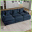 Canapé-lit modulaire moderne en chenille avec 3 repose-pieds et amp; Coussins - siège profond surdimensionné pour le salon / appartement, bleu-1545330230