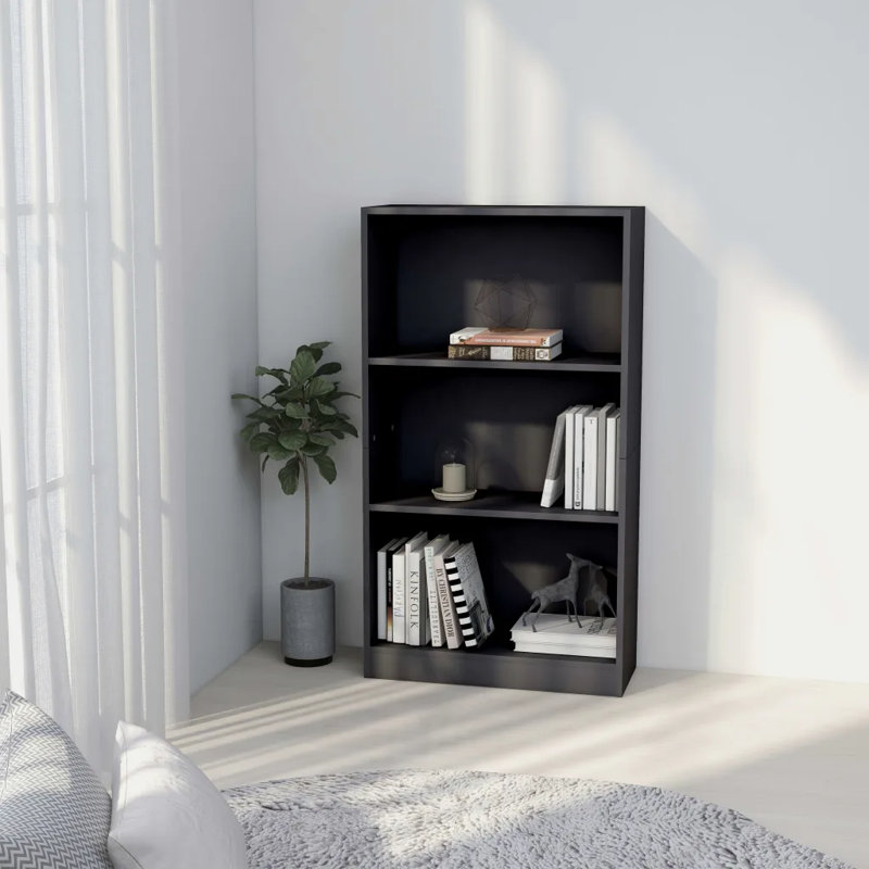 Alfie-James 114 cm H x 80 cm W Standard Bookcase, 109cm H x 60cm W x 24cm D, Concrete Grey