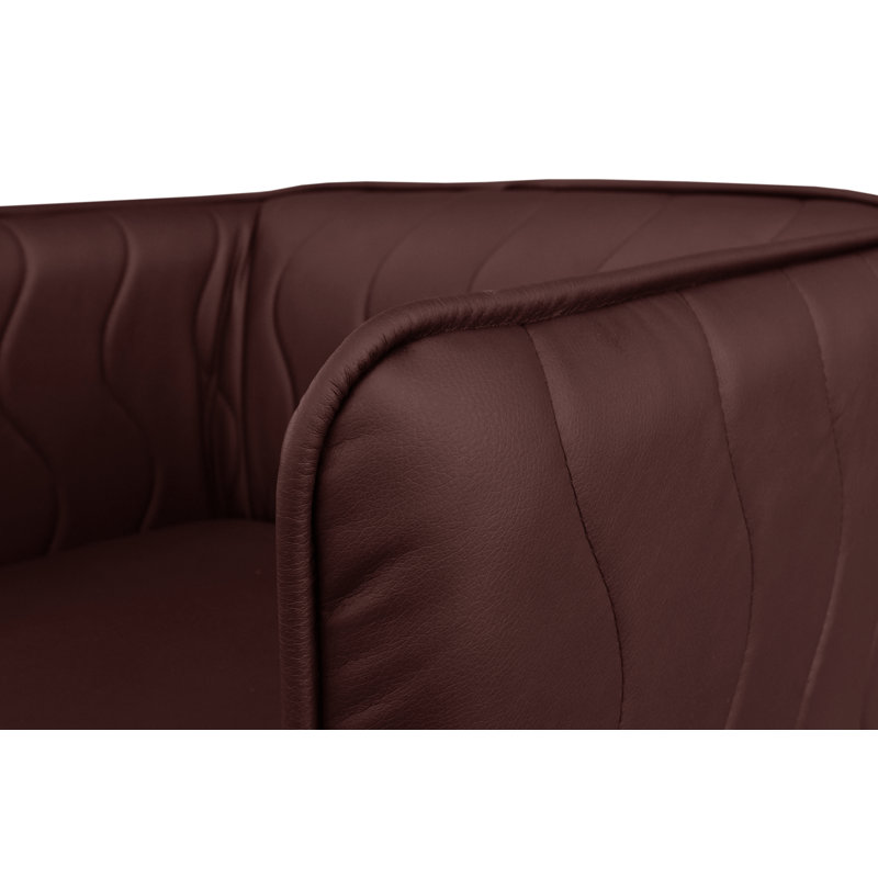 Molena Faux Leather Barrel Chair, Brown