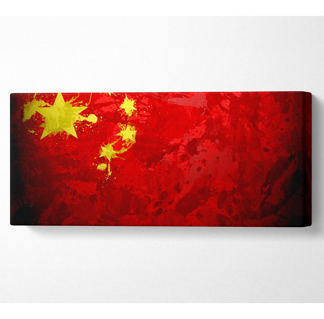 China Flagge Grunge - Kunstdrucke auf Leinwand