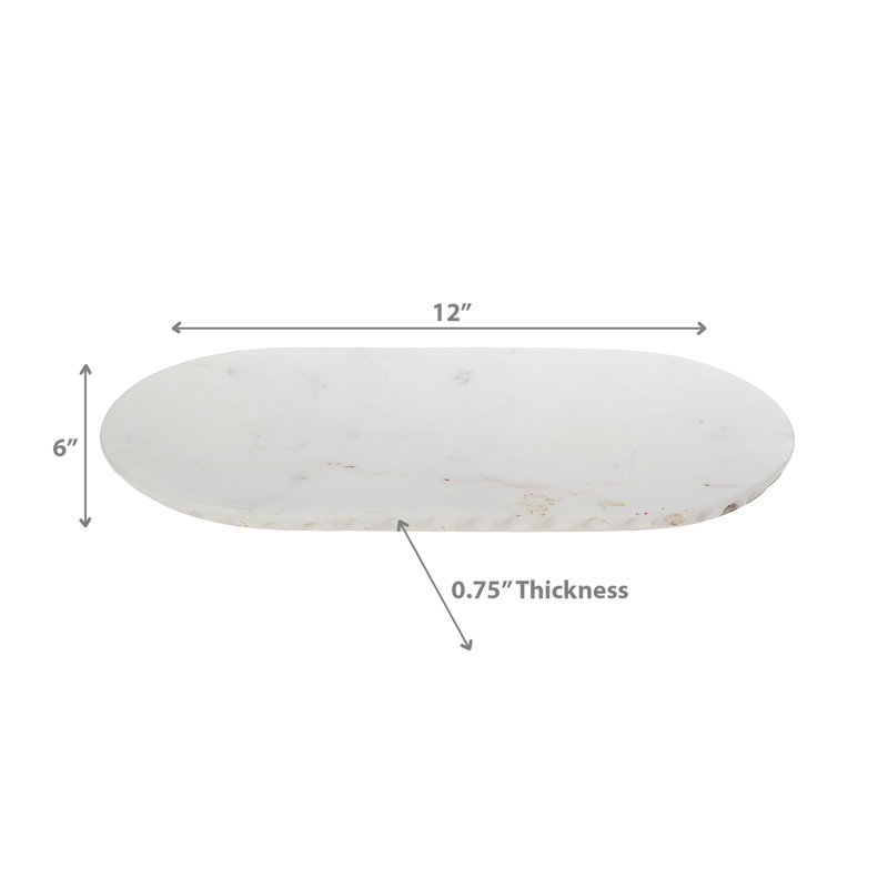 Venice White Marble Oval Tray