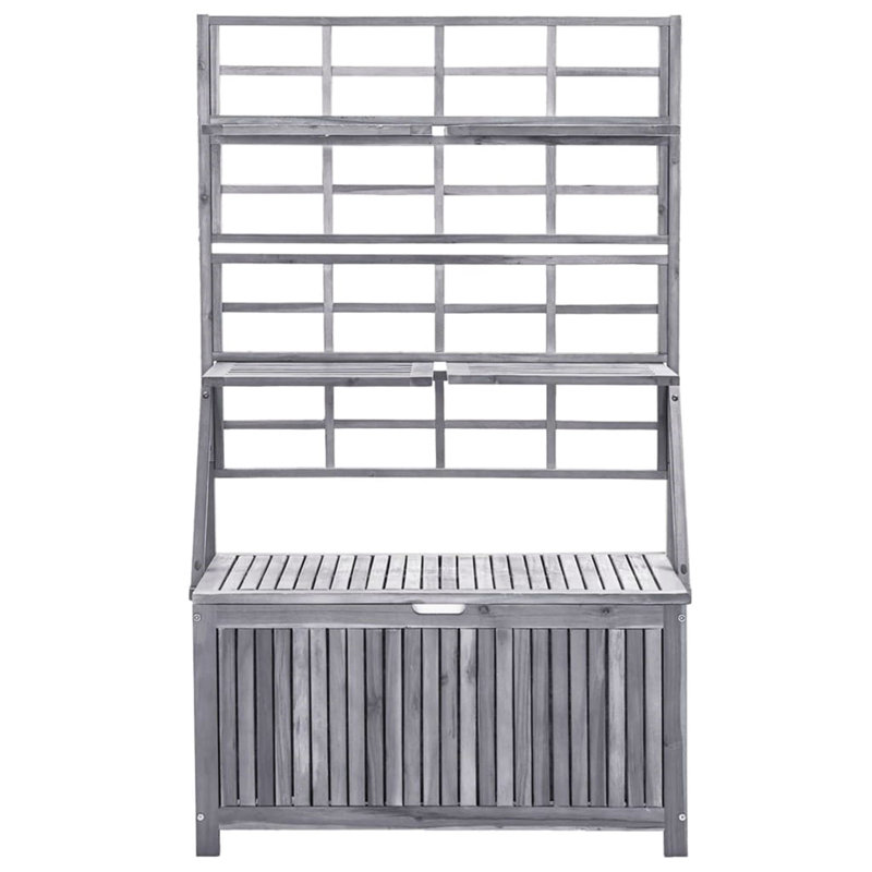 Dakota Fields Adalye 99cm W 240L Water Resistant Acacia Solid Wood Deck Box, Grey