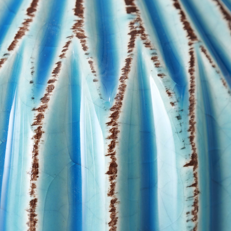 Handmade Stoneware Table Vase, Blue/White