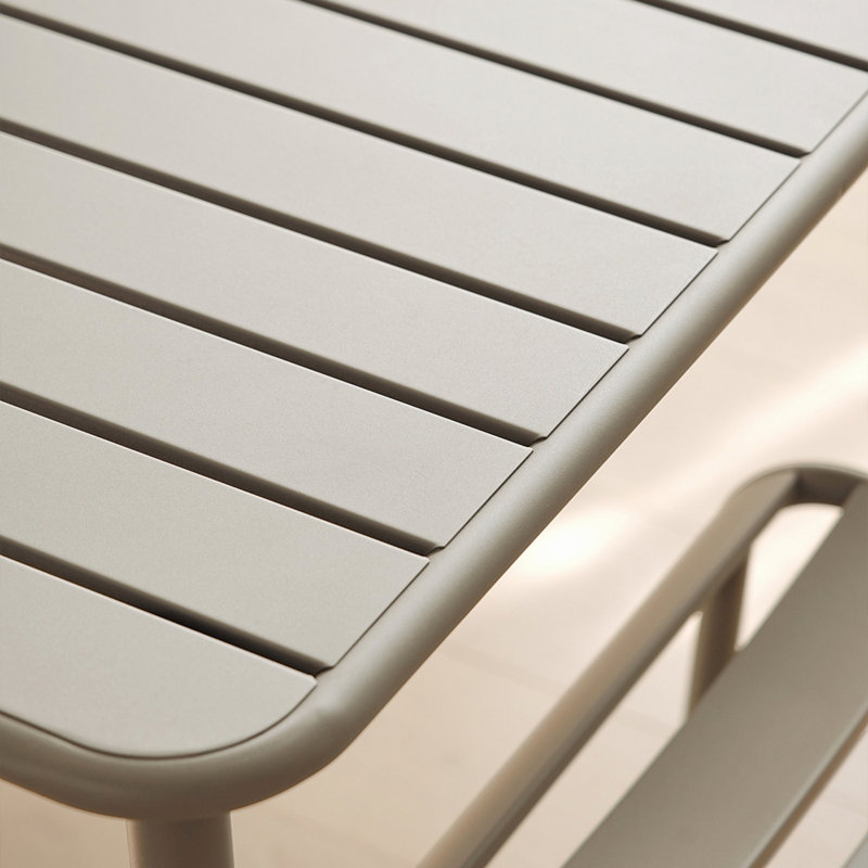 Table carrée, table basse d'extérieur, Blanc rétro