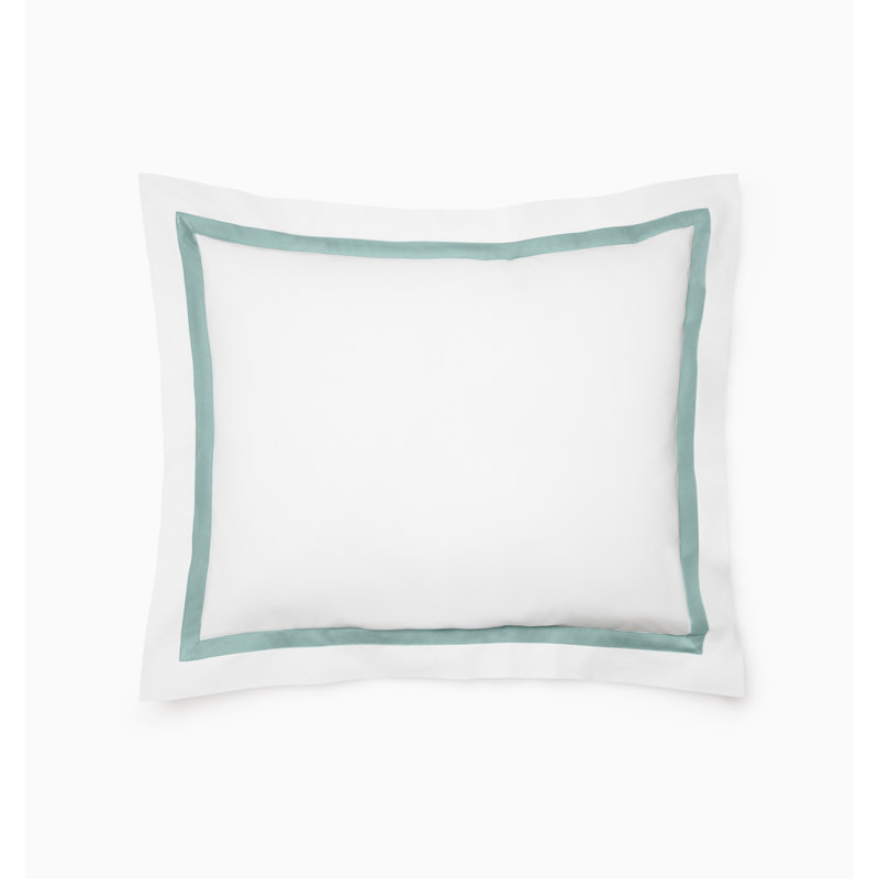 Estate Cotton Pillow Sham, White/Aqua, Boudoir