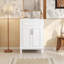 Meuble-lavabo 24 po avec lavabo supérieur, armoire de rangement moderne avec 2 portes à fermeture douce et tablette réglable, structure en bois massif-100191317