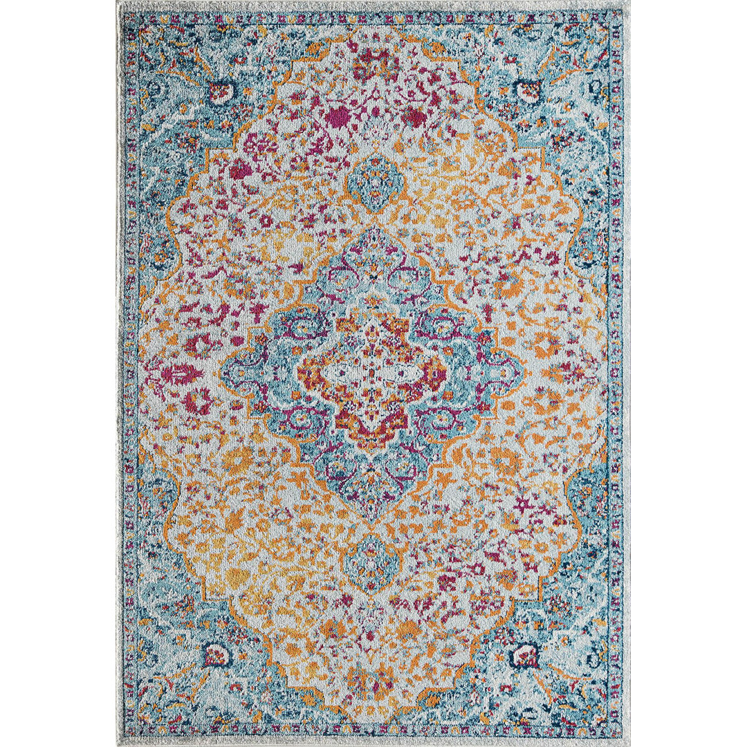 Hailey Vintage Inner Glow Area Rug Bungalow Rose Rug 