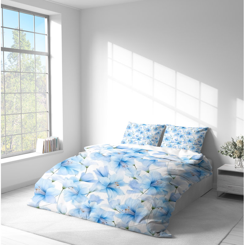 Floral Duvet Cover, King Duvet Cover + 2 King Shams