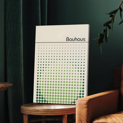 1 pièce, art mural, affiches encadrées, inspiré du Bauhaus, art mural moderne à motif géométrique à pois, impression sur toile minimaliste, décoration pour salon, bureau de chambre, œuvre d'art contemporaine, agencement de couleurs vert et beige