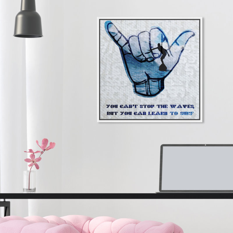 «Apprendre à surfer», impression sur toile tendue, H 16 po x l 16 po, Toile tendue