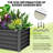 2-Pack 6x3x1.5 FT Galvanized Raised Garden Beds, Outdoor Metal Planter Boxes with Open Base for Vegetables & Flowers-2071127782