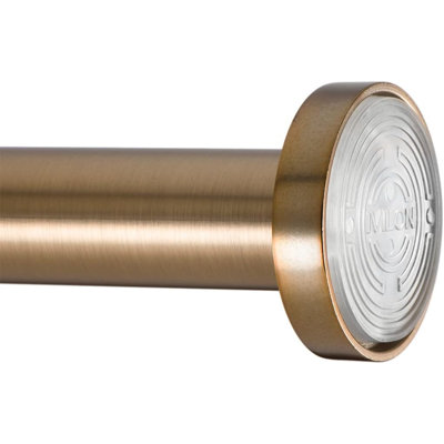 Shower Tension Curtain Rod - Adjustable Spring Tension Rod for Shower Curtains, Bathroom, or Windows, Easy to Install, No Drilling Required, Rustproof, Adjustable 54 to 90 Inch Warm Gold