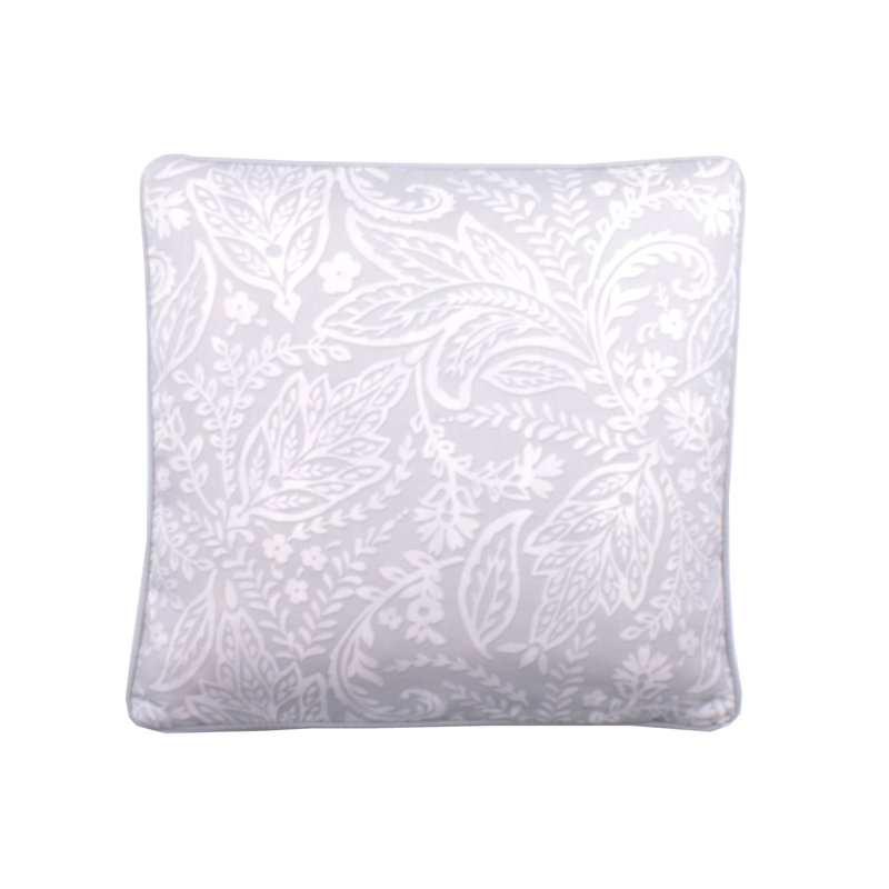 Aveline Floral Square Cushion, Grey