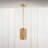 Ubud Woven Cylinder Pendant Light Solid Brass Finish With Rattan shades For Hallway and Living Room