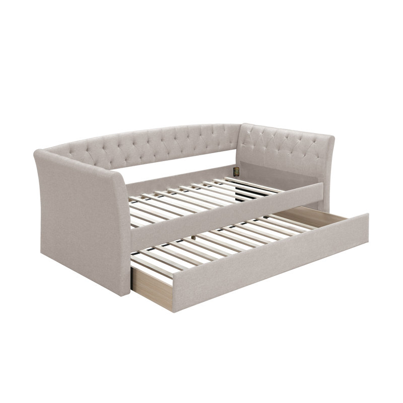 Aroosh Upholstered Daybed, Light Brown