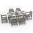  6 - Person Rectangular Outdoor Dining Set with 6 Chairs, Hdpe Patio Dining Table Sets-490777859