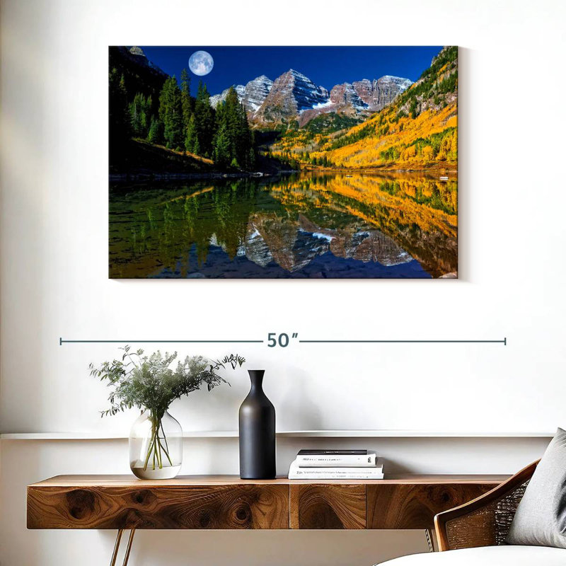 Alvord Maroon Bells pleine lune, H 26 po x l 39 po