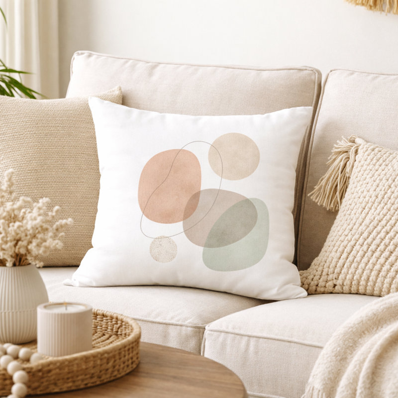 Indoor / Outdoor White Square Throw Pillow Cover