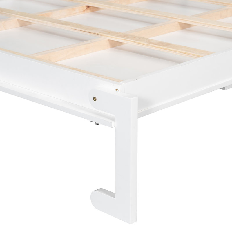 Grand lit escamotable mural et USB, Blanc