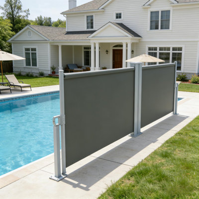 Paravent d'extérieur 71 po x 236 po résistant aux rayons UV et à l'eau pour patio, terrasse et piscine