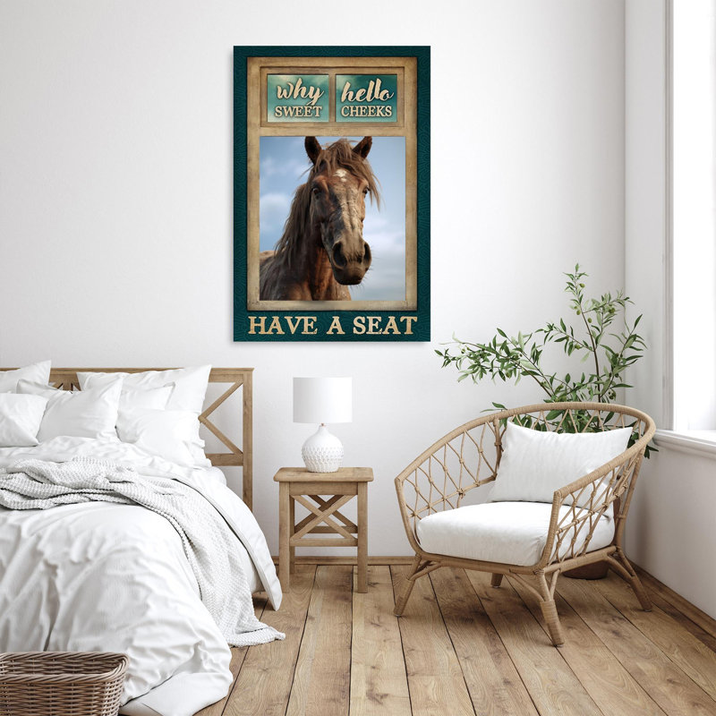 Horse Why Hello Sweet Cheeks 2 On Canvas Print, H 14 po x l 11 po
