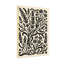 Plantes et fleurs à motif floral noir sur fond crème-1835312432