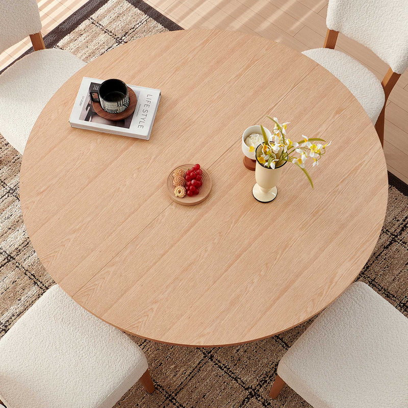 Aarush 5 - Piece Dining Set, Natural Oak/White