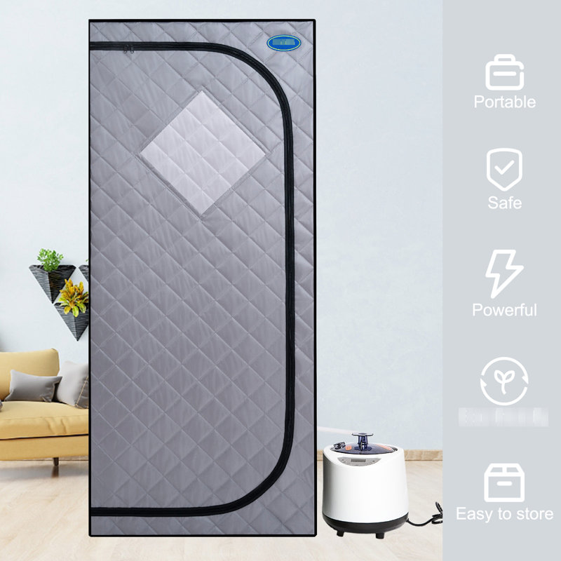 Portable Portable Steam Steam - Station de relaxation spa à domicile. Génératrice de 2,2 litres. 150F Max Temp. . Télécommande et minuterie activées. Chaise pliable. Tissu imperméable et isolant. , Leak-, -. 9 réglages de vitesse.