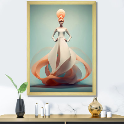 Pastel Spirals Woman Dress II - Décoration murale tendance