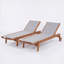 Ensemble de 2 chaises longues portatives pour terrasse, en bois d'acacia, gris moderne.-554364191