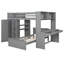 Lit mezzanine double avec lit simple autoportant, tablettes, bureau et garde-robe gris-130610186-130610184