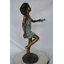 Copper and Metal Girl Holding Turtle Fountain