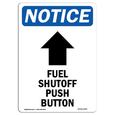 Fuel Shutoff Push Button Sign