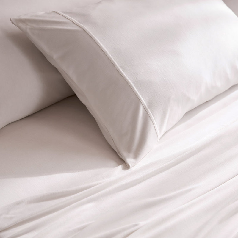 Cloudten Bedding Bamboo Jersey Sheet Set - Twin (White), Twin Sheet Set with 2 Pillowcases, White