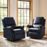 Fauteuil inclinable manuel pivotant traditionnel en cuir de 38 po Philip (ensemble de 2)