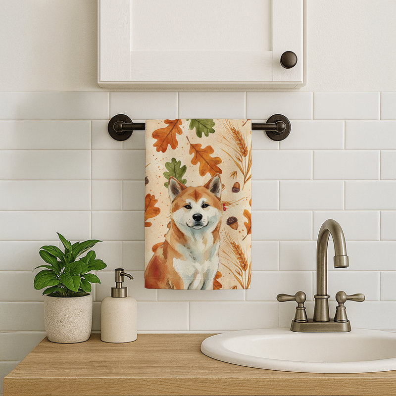 Serviette de cuisine rouge Akita, Red Akita