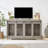 Multifunctional TV Stand Dog Crate with Double Spaces, Ideal for Multiple Dogs and Home Decor, Featuring Storage and Comfort-1943693322
