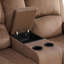 Ensemble de salon inclinable en velours brun 2 pièces avec porte-gobelets-1375408046