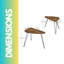 Aleiyah Rustic 2 Piece Nest of Tables with Metal Legs Side End Table Living Room