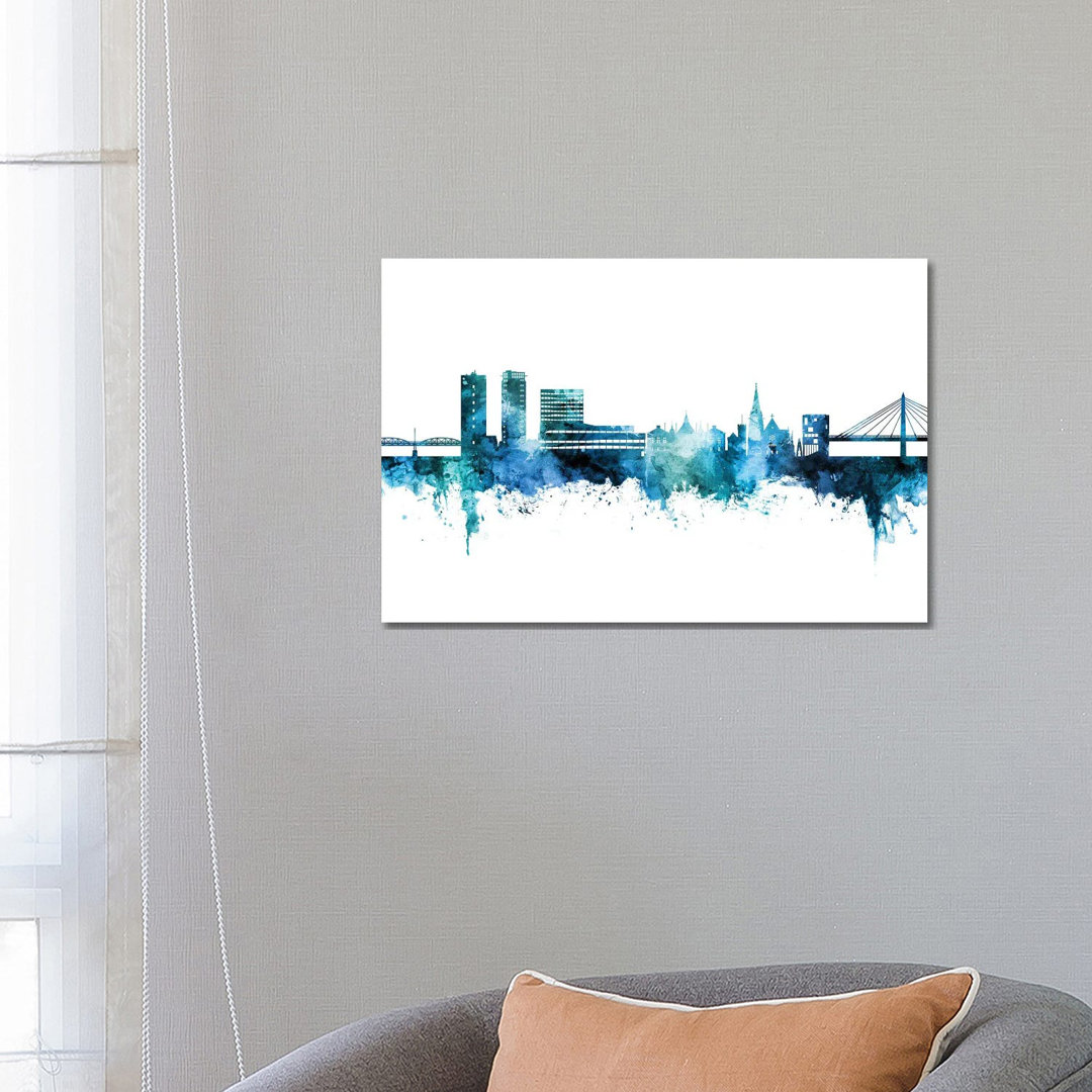Umea Sweden Skyline Blue Teal