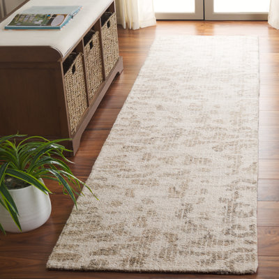 Valmar Ebony Hand Tufted Wool/Cotton Abstract Rug in Ivory/Grey