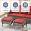 Repose-pieds d'extérieur en osier avec coussin Gaetanino-314006377-314006375