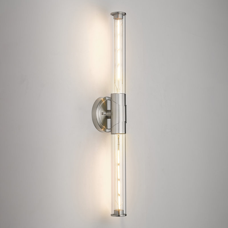2 - Light Bathroom 27 Inch Vanity Light Bath Bar Fixtures Industrial Sconces Wall, Brushed Nickel