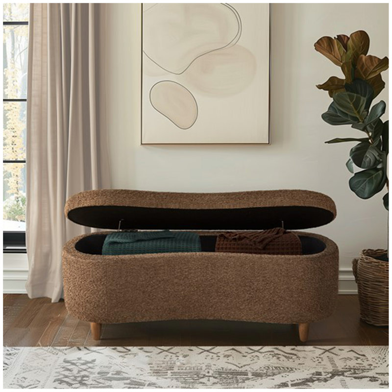 Banc de rangement Boucle, Chocolat
