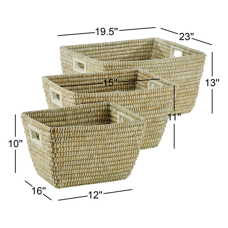 Rivergrass Handmade Seagrass General Basket Set