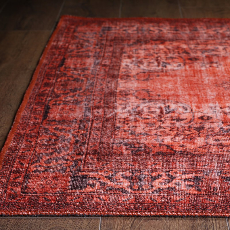 Luxurious Machine Washable Area Rug, 4.9 x 7.5 Feet, 100% Polyester, 1850 g/m², Pile Height: 0.2 inches | Eco-Friendly Recycled Poly Cotton Backing | Perfect for Living Room & Bedroom, Soft and Durable Design