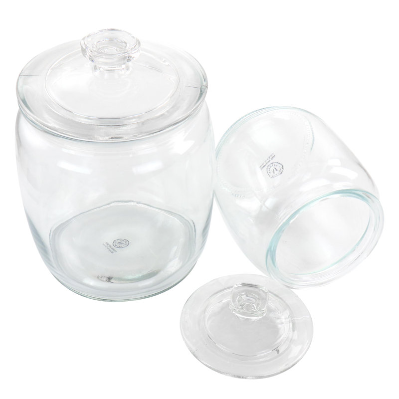 Clear Glass 4-Piece Airtight Canister Set with Twist Top Lids