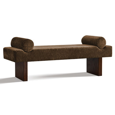 60" W Chenille Upholstered Bench