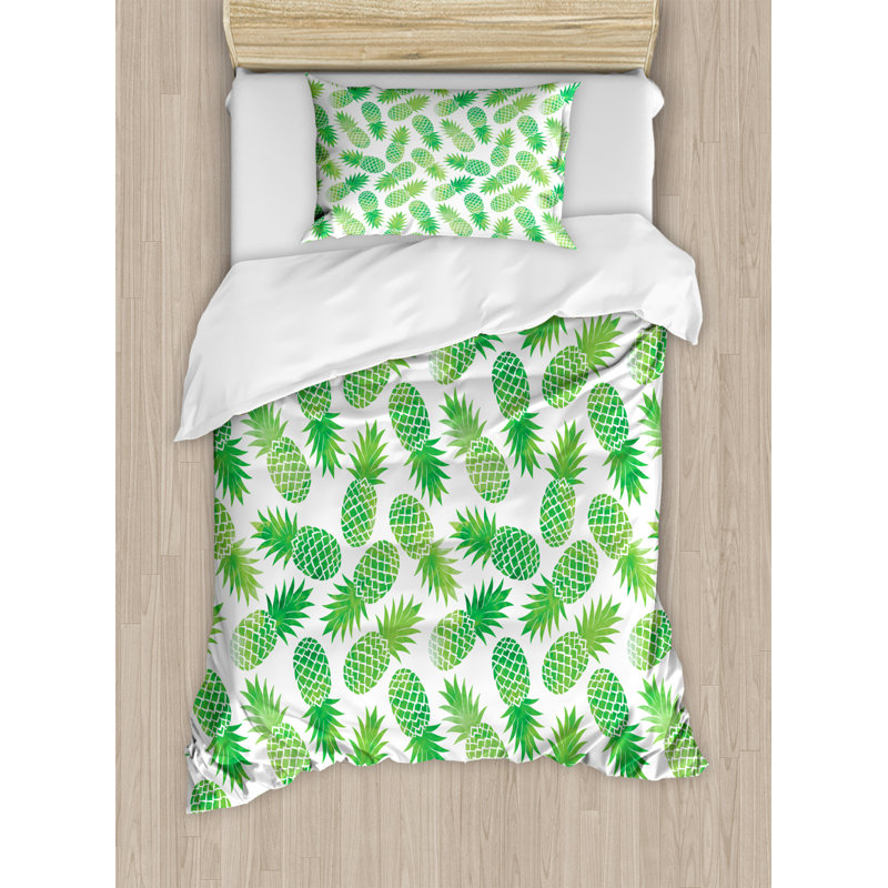 Pineapple Coastal Polyester Duvet Cover