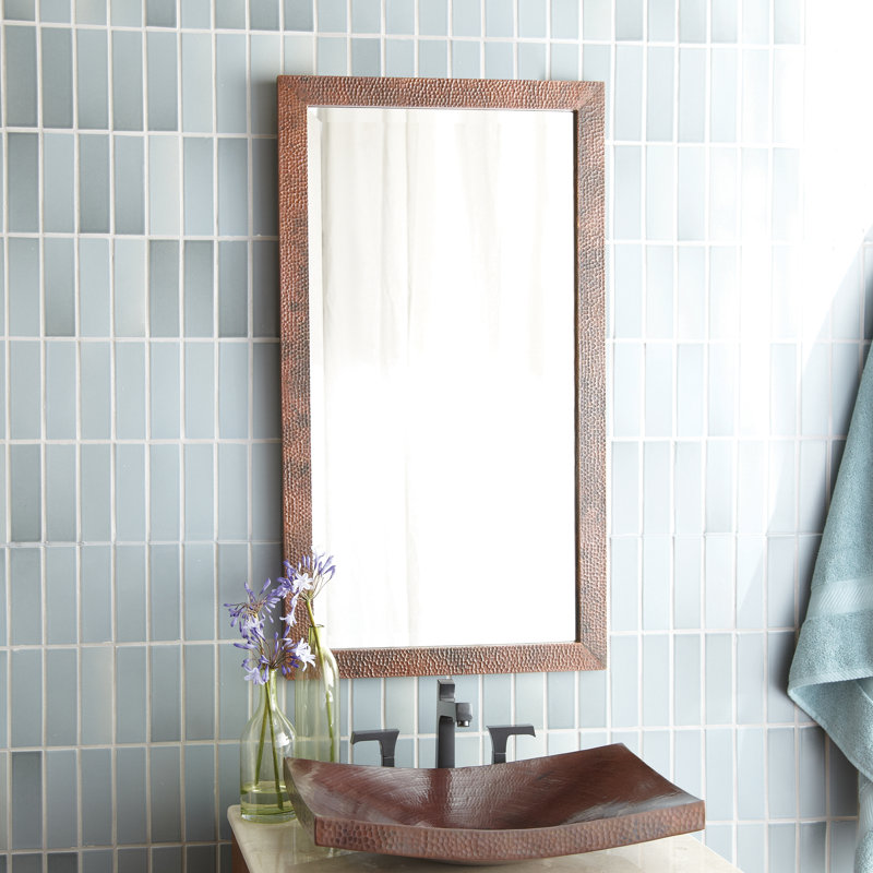 Milano Rustic Beveled Bathroom/Vanity Mirror, 40" H x 28" W